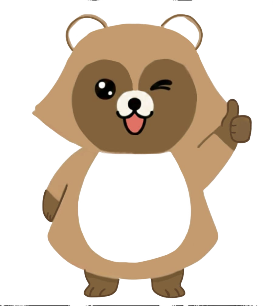 Tanuki giving a thumbs up